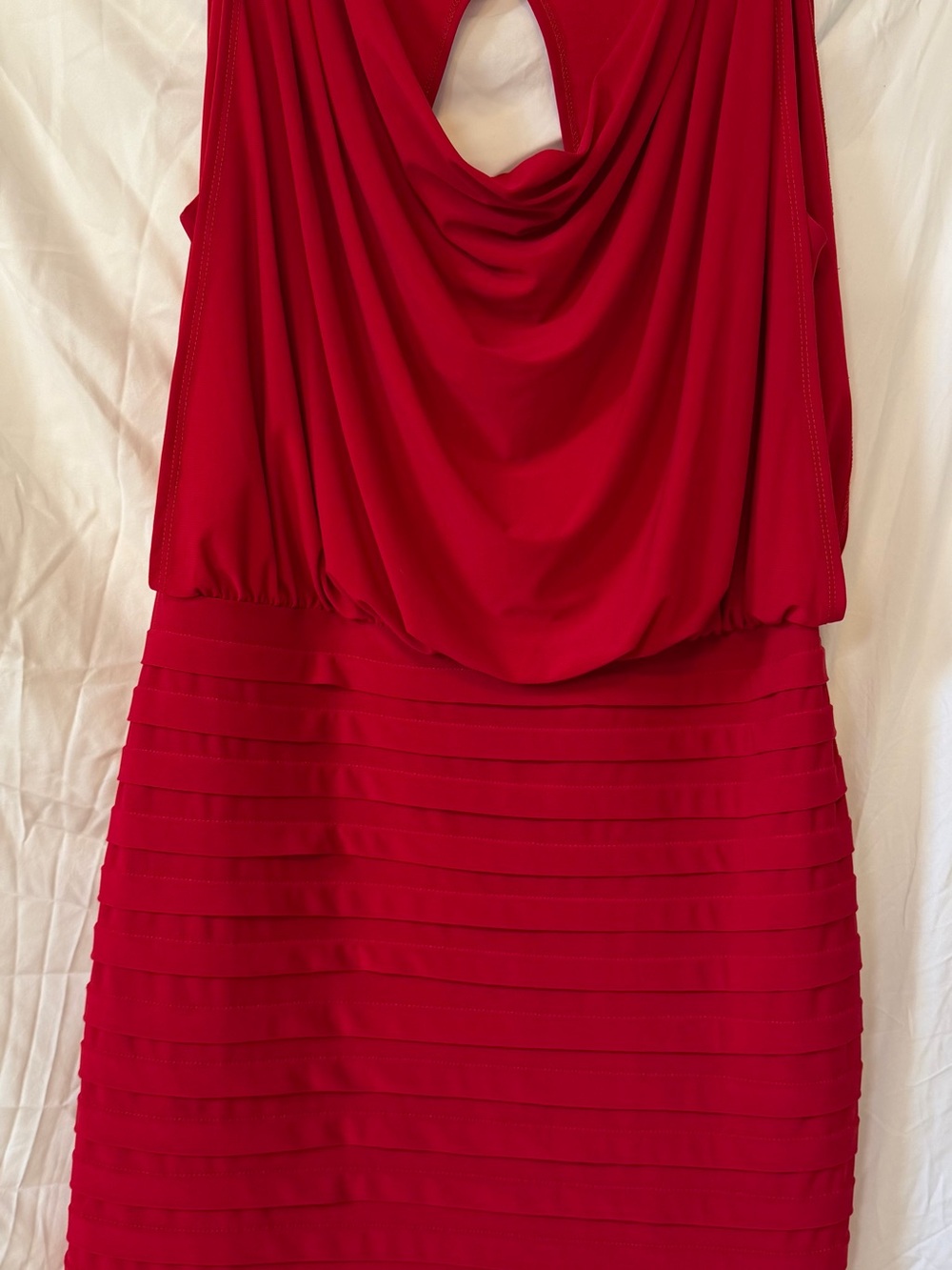 Scarlett Red Cowl-Neck Mini Dress